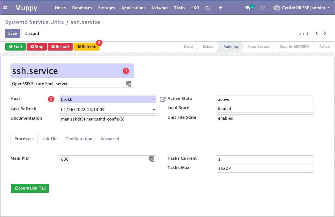 Systemd Service Unit form