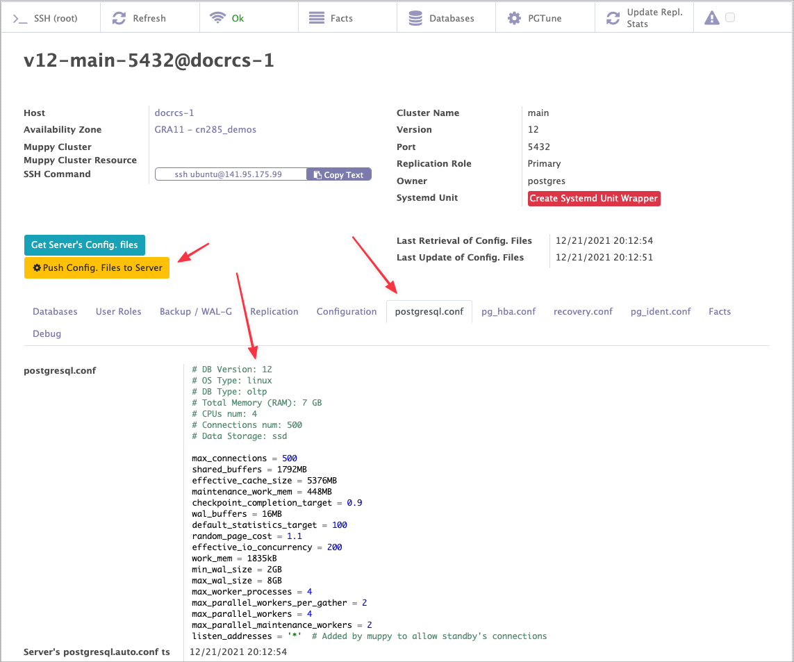 Updating a cluster's general configuration